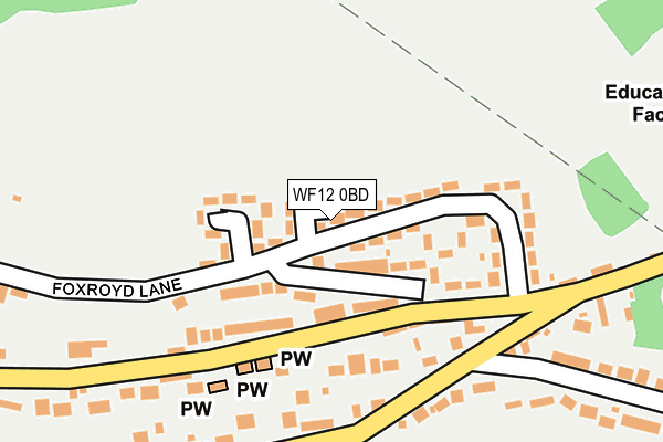 WF12 0BD map - OS OpenMap – Local (Ordnance Survey)