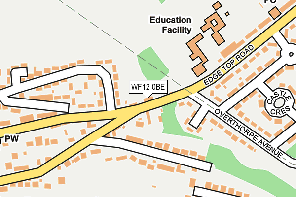 WF12 0BE map - OS OpenMap – Local (Ordnance Survey)