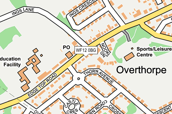 WF12 0BG map - OS OpenMap – Local (Ordnance Survey)
