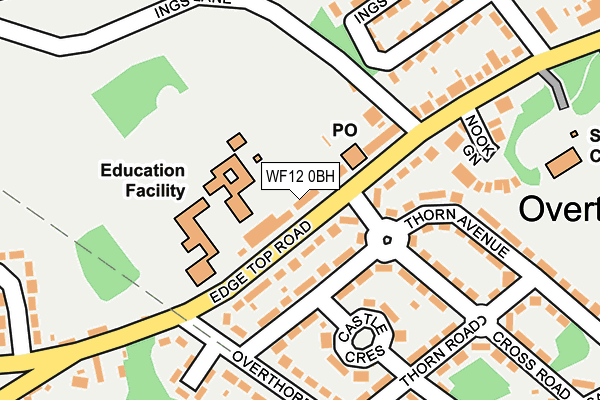 WF12 0BH map - OS OpenMap – Local (Ordnance Survey)