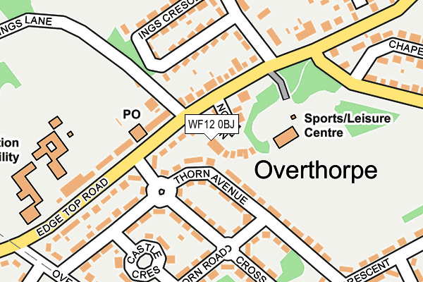 WF12 0BJ map - OS OpenMap – Local (Ordnance Survey)