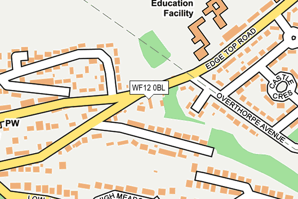 WF12 0BL map - OS OpenMap – Local (Ordnance Survey)