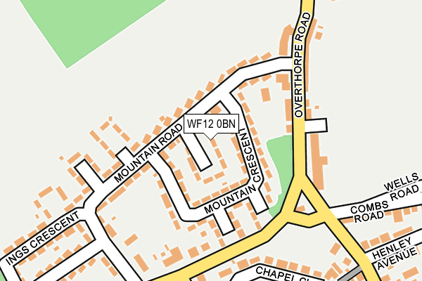 WF12 0BN map - OS OpenMap – Local (Ordnance Survey)
