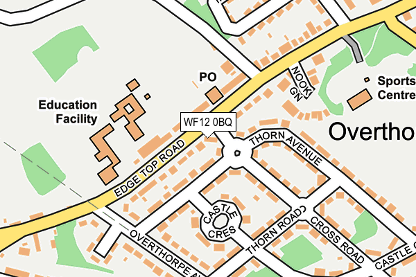WF12 0BQ map - OS OpenMap – Local (Ordnance Survey)