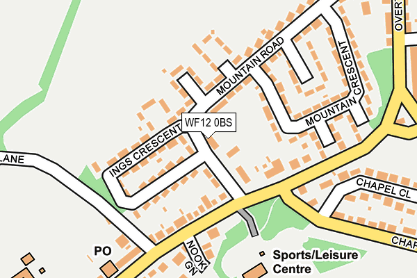WF12 0BS map - OS OpenMap – Local (Ordnance Survey)