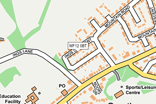 WF12 0BT map - OS OpenMap – Local (Ordnance Survey)