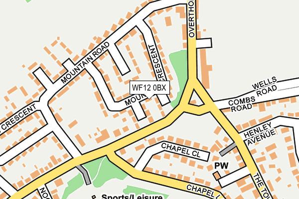 WF12 0BX map - OS OpenMap – Local (Ordnance Survey)