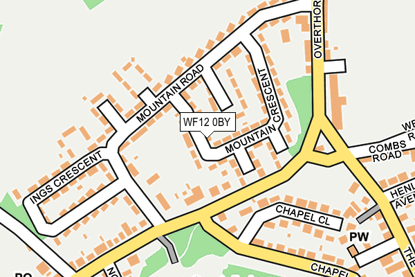 WF12 0BY map - OS OpenMap – Local (Ordnance Survey)