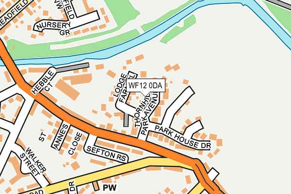 WF12 0DA map - OS OpenMap – Local (Ordnance Survey)