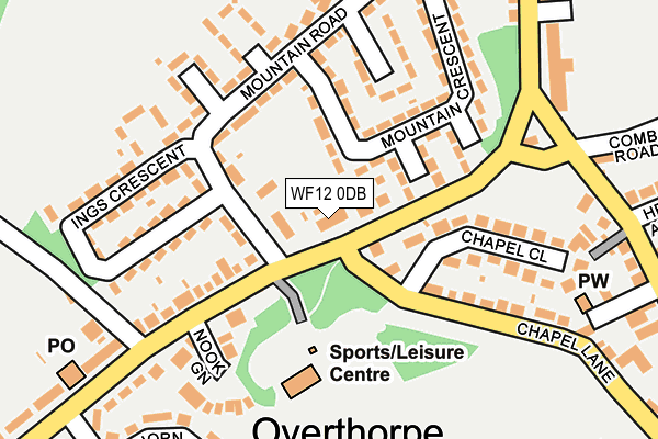 WF12 0DB map - OS OpenMap – Local (Ordnance Survey)