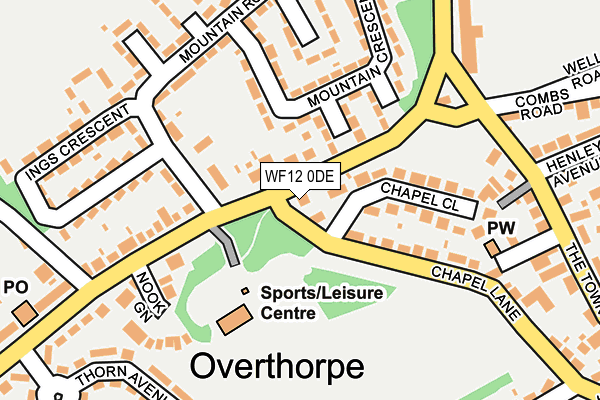 WF12 0DE map - OS OpenMap – Local (Ordnance Survey)