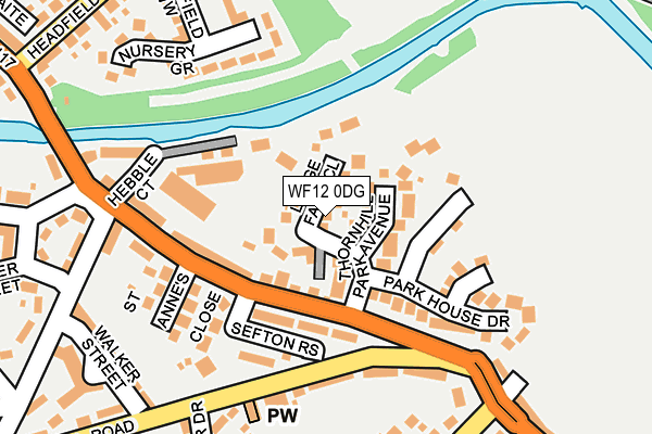 WF12 0DG map - OS OpenMap – Local (Ordnance Survey)