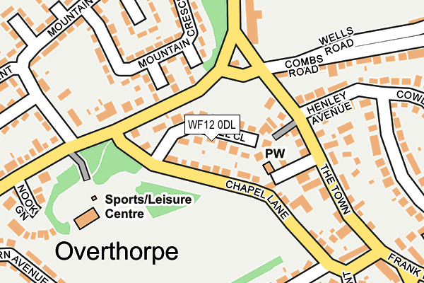WF12 0DL map - OS OpenMap – Local (Ordnance Survey)
