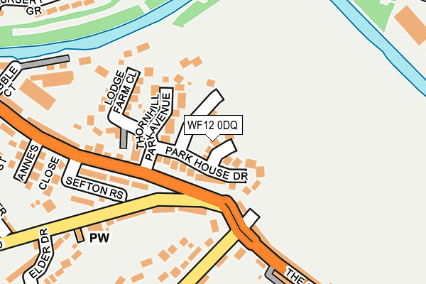 WF12 0DQ map - OS OpenMap – Local (Ordnance Survey)