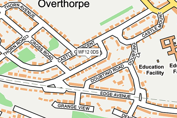 WF12 0DS map - OS OpenMap – Local (Ordnance Survey)