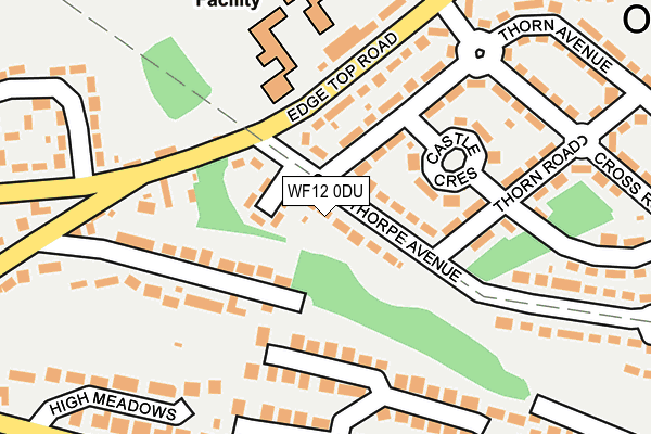 WF12 0DU map - OS OpenMap – Local (Ordnance Survey)