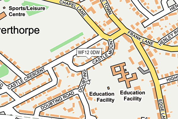 WF12 0DW map - OS OpenMap – Local (Ordnance Survey)