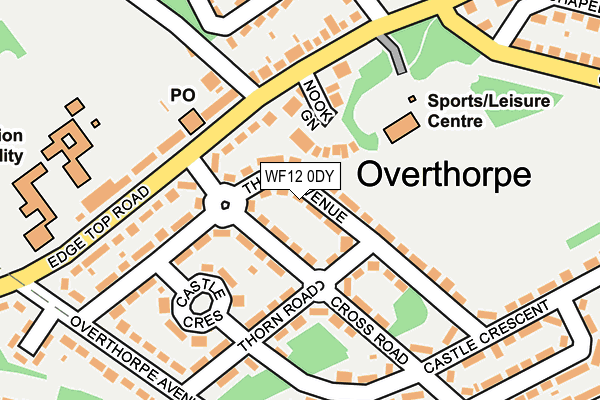 WF12 0DY map - OS OpenMap – Local (Ordnance Survey)