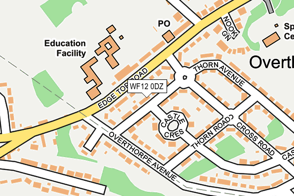 WF12 0DZ map - OS OpenMap – Local (Ordnance Survey)