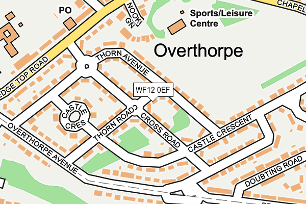 WF12 0EF map - OS OpenMap – Local (Ordnance Survey)