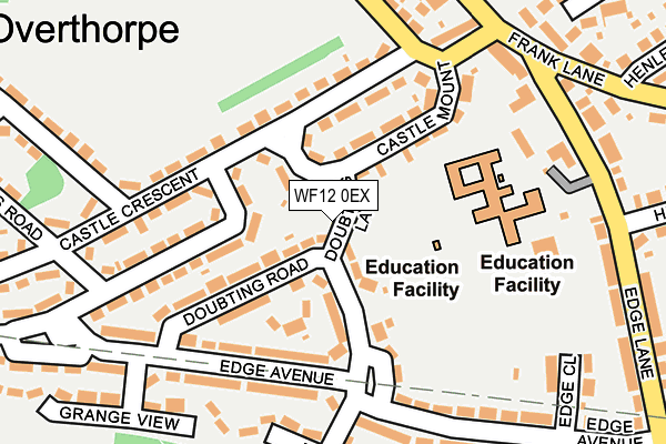 WF12 0EX map - OS OpenMap – Local (Ordnance Survey)