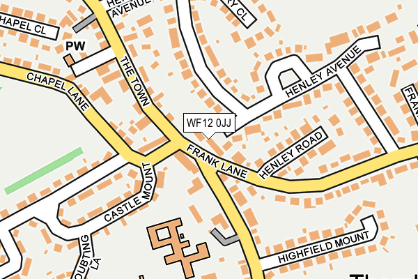 WF12 0JJ map - OS OpenMap – Local (Ordnance Survey)