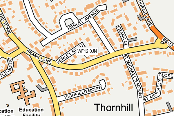 WF12 0JN map - OS OpenMap – Local (Ordnance Survey)