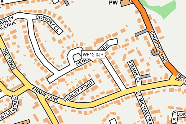 WF12 0JP map - OS OpenMap – Local (Ordnance Survey)