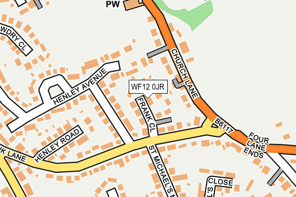 WF12 0JR map - OS OpenMap – Local (Ordnance Survey)