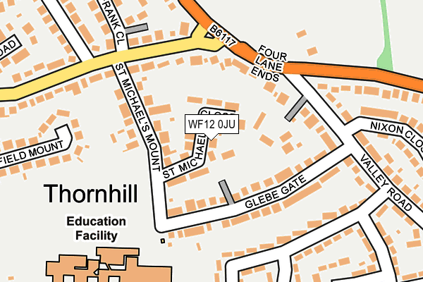 WF12 0JU map - OS OpenMap – Local (Ordnance Survey)