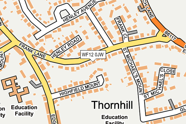 WF12 0JW map - OS OpenMap – Local (Ordnance Survey)