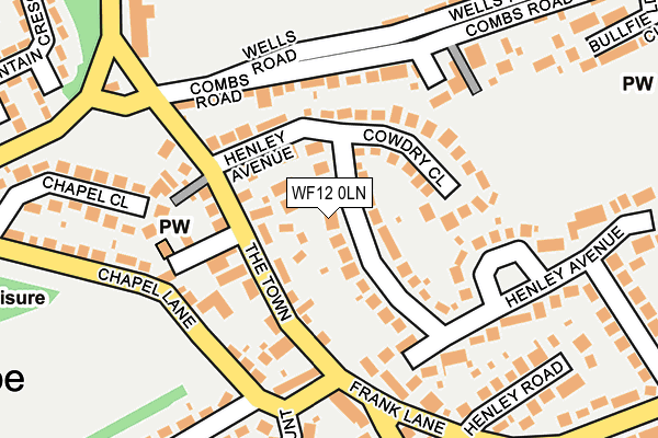 WF12 0LN map - OS OpenMap – Local (Ordnance Survey)