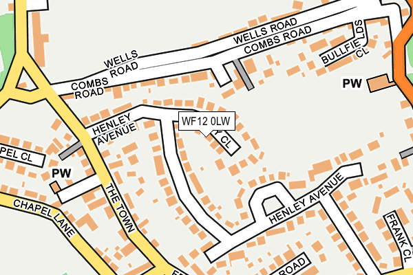 WF12 0LW map - OS OpenMap – Local (Ordnance Survey)