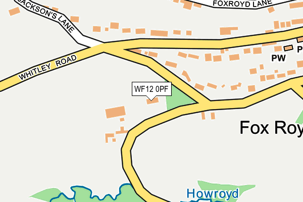 WF12 0PF map - OS OpenMap – Local (Ordnance Survey)