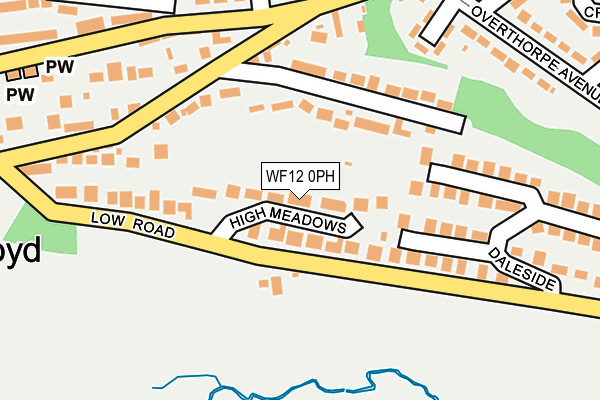 WF12 0PH map - OS OpenMap – Local (Ordnance Survey)