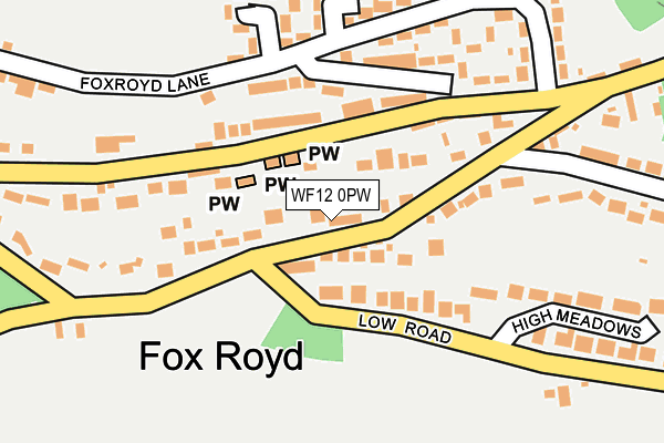 WF12 0PW map - OS OpenMap – Local (Ordnance Survey)