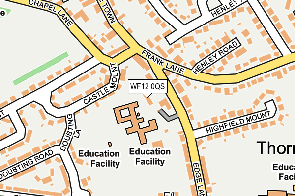 WF12 0QS map - OS OpenMap – Local (Ordnance Survey)