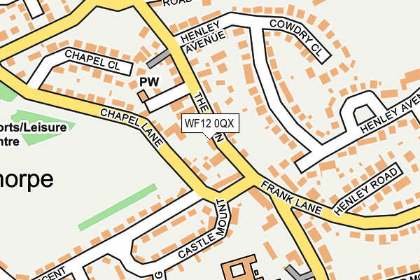 WF12 0QX map - OS OpenMap – Local (Ordnance Survey)