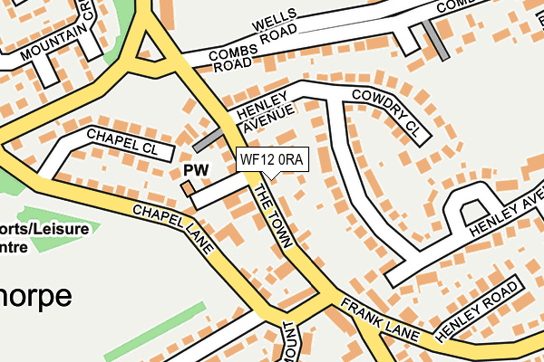 WF12 0RA map - OS OpenMap – Local (Ordnance Survey)