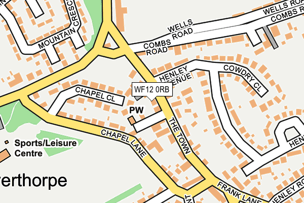 WF12 0RB map - OS OpenMap – Local (Ordnance Survey)