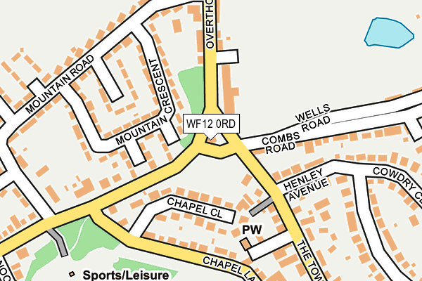 WF12 0RD map - OS OpenMap – Local (Ordnance Survey)