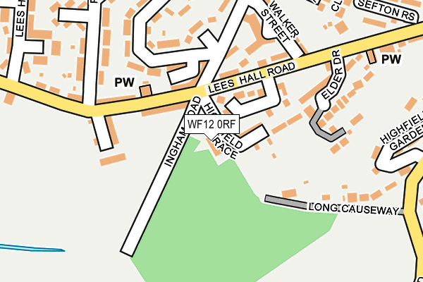 WF12 0RF map - OS OpenMap – Local (Ordnance Survey)