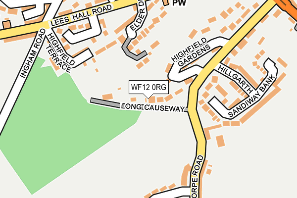 WF12 0RG map - OS OpenMap – Local (Ordnance Survey)