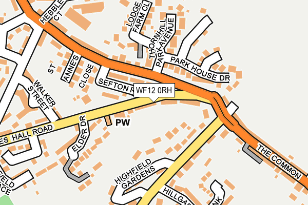 WF12 0RH map - OS OpenMap – Local (Ordnance Survey)