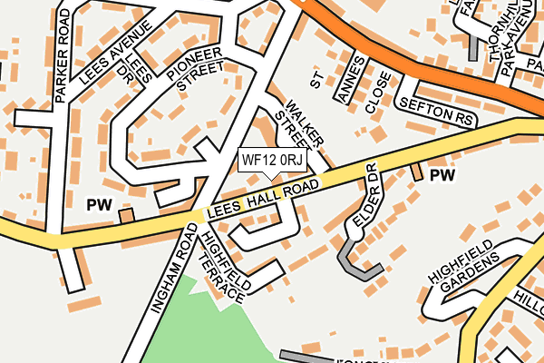 WF12 0RJ map - OS OpenMap – Local (Ordnance Survey)