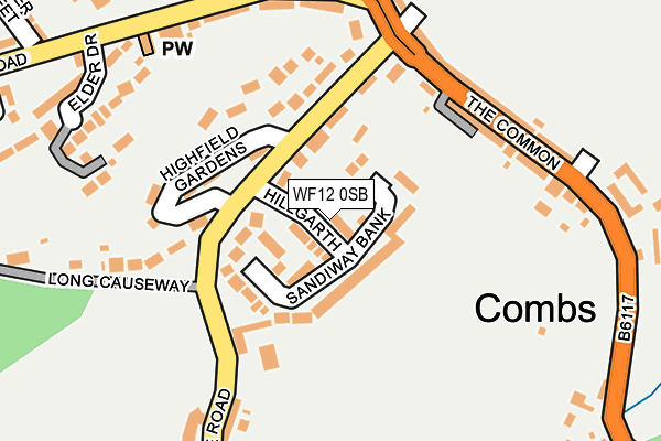 WF12 0SB map - OS OpenMap – Local (Ordnance Survey)