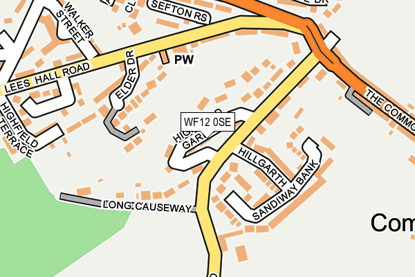 WF12 0SE map - OS OpenMap – Local (Ordnance Survey)