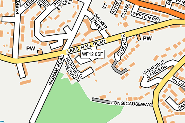 WF12 0SF map - OS OpenMap – Local (Ordnance Survey)
