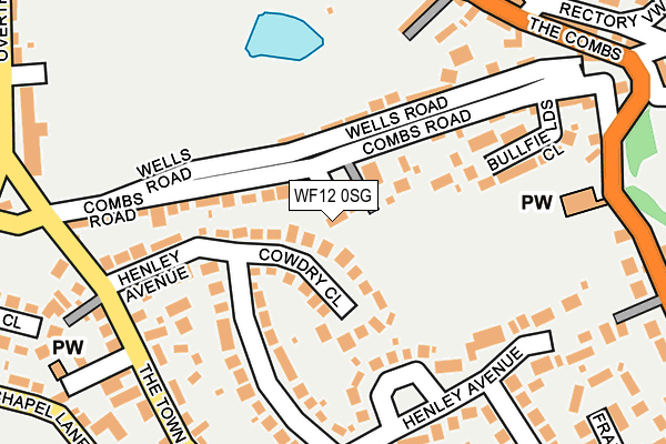 WF12 0SG map - OS OpenMap – Local (Ordnance Survey)
