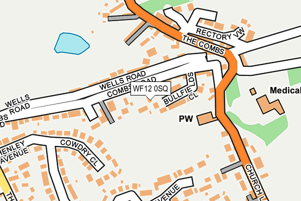 WF12 0SQ map - OS OpenMap – Local (Ordnance Survey)